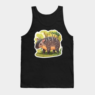 Cute Mountain Tapir Illustration - Adorable Animal Art Tank Top